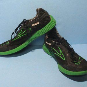 Brooks Green Silence Men’s Size 7.5 Road Running Shoes Black/Green Lightweight